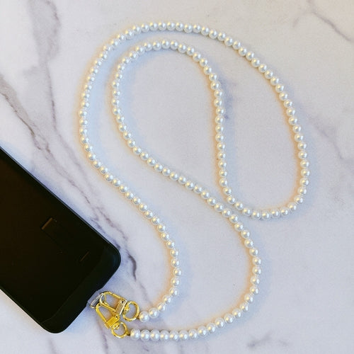 Lanière Bandoulière Perles — Accessoire Téléphone Chic