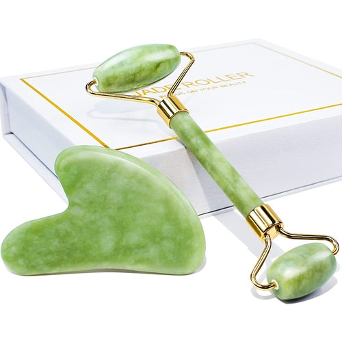 Coffret Rouleau de Jade & Gua Sha — Rituel Beauté Naturel