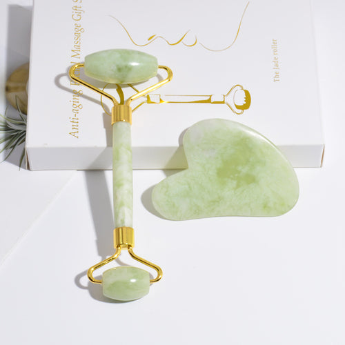 Coffret Rouleau de Jade & Gua Sha — Rituel Beauté Naturel